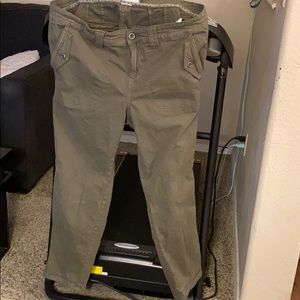 Olive Green Military Crop Pants